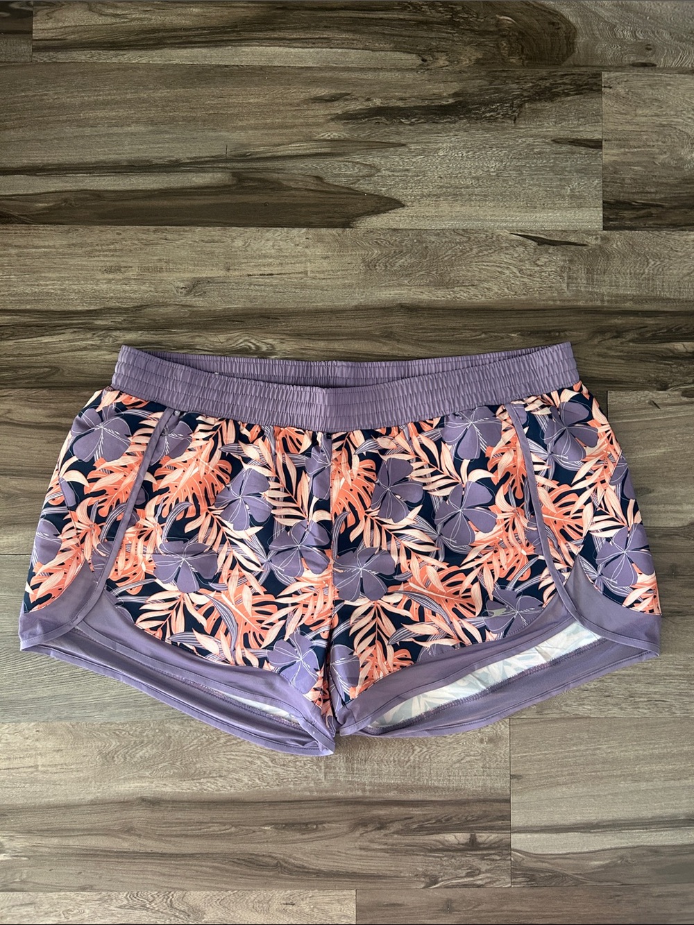 Women's Floral Performance Shorts - Lavender & Coral